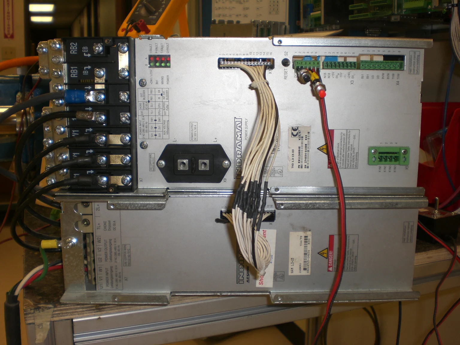 Litco bench reference: TVD1.3-15-03 power supply above a NAM1.3-15 mains connection module